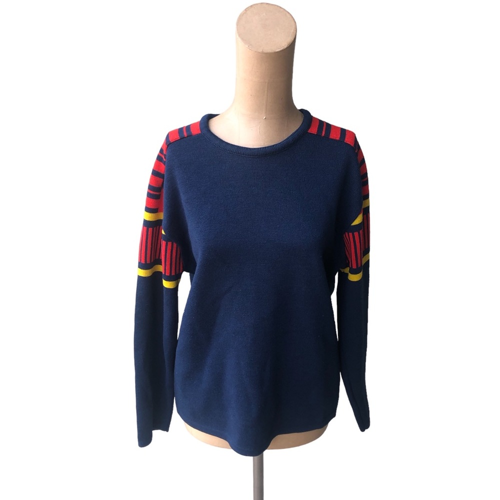 Vintage 70s/80s Lido California Wool Blend Striped Sweater Size Medium Unisex